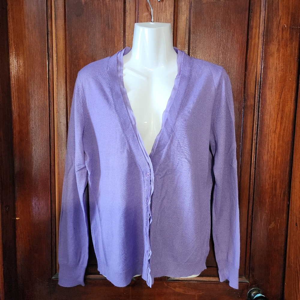 New York & Company Purple Women's Cardigan
